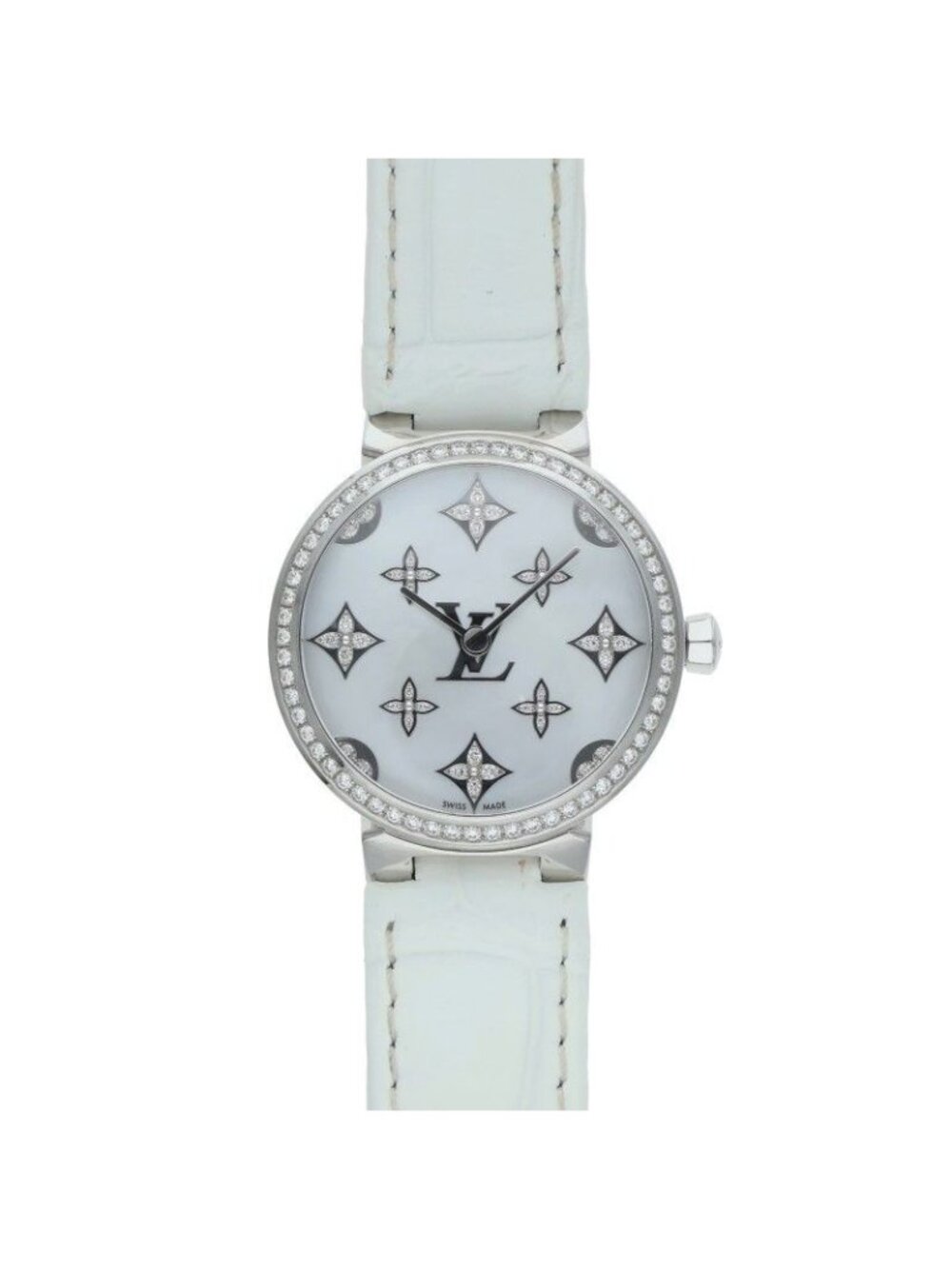 Louis Vuitton Tambour Slim Monogram Diamond Watch